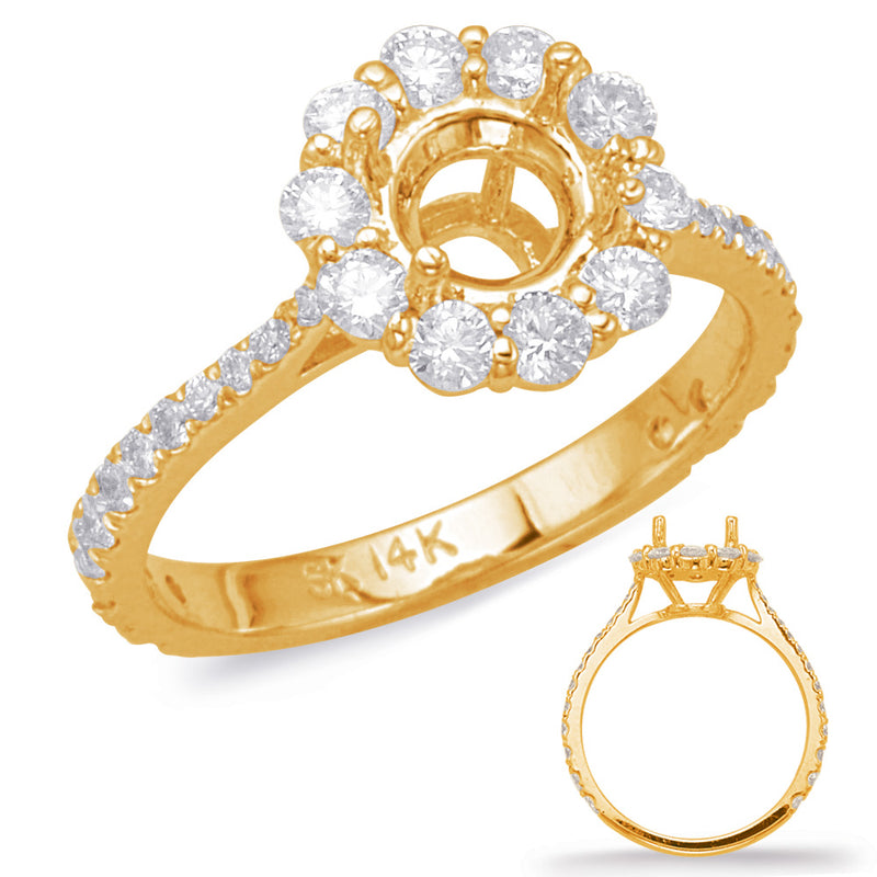 Yellow Gold Halo Engagement Ring - EN7985-1YG