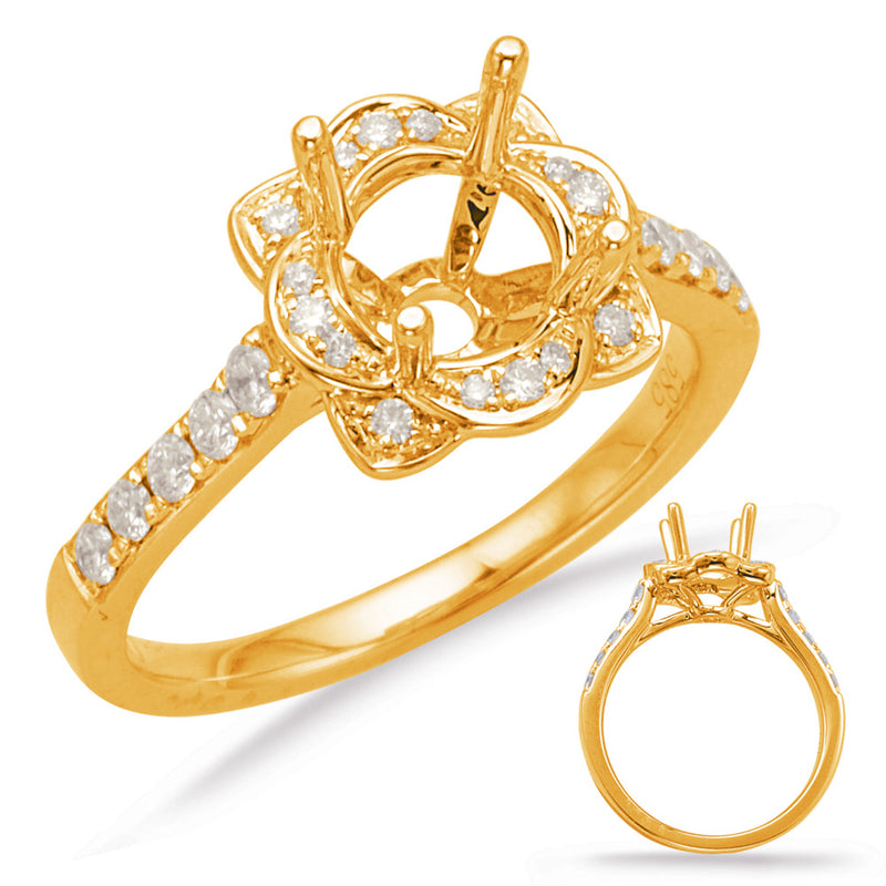 Yellow Gold Halo Engagement Ring - EN7986-1YG