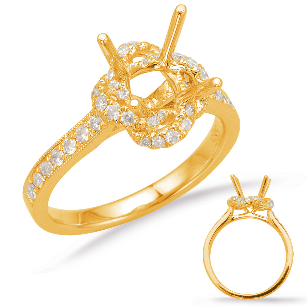 Yellow Gold Halo Engagement Ring - EN7987-75YG