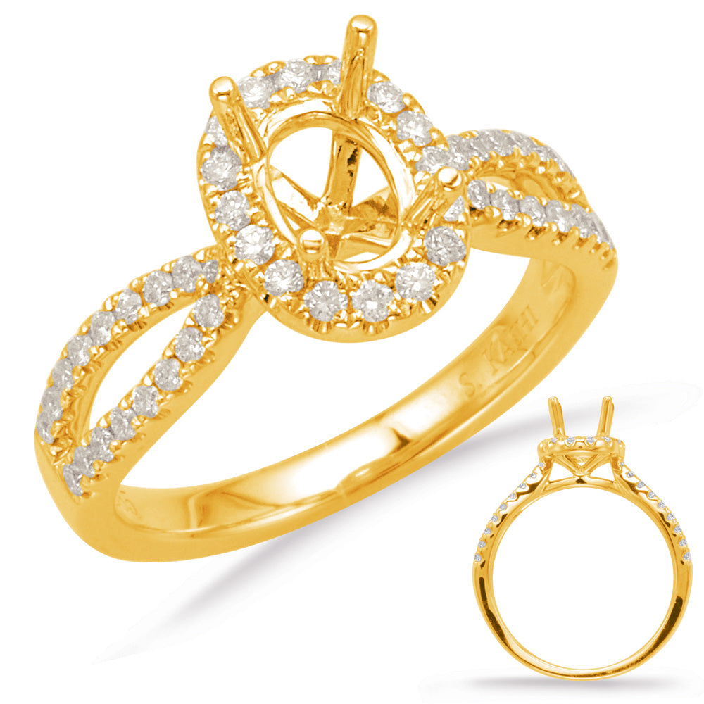 Yellow Gold Halo Engagement Ring - EN7991-7X5MYG