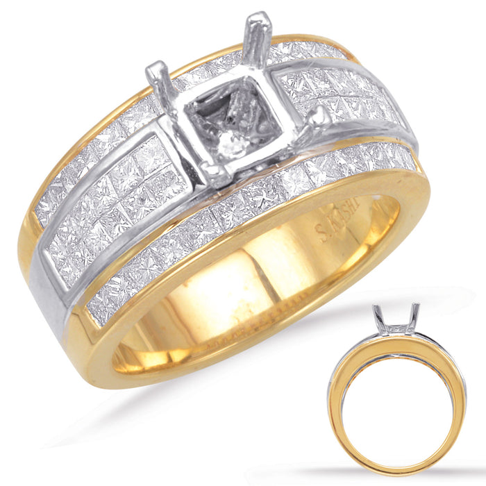 Yellow & White Gold Engagement Ring - EN7992-1YW