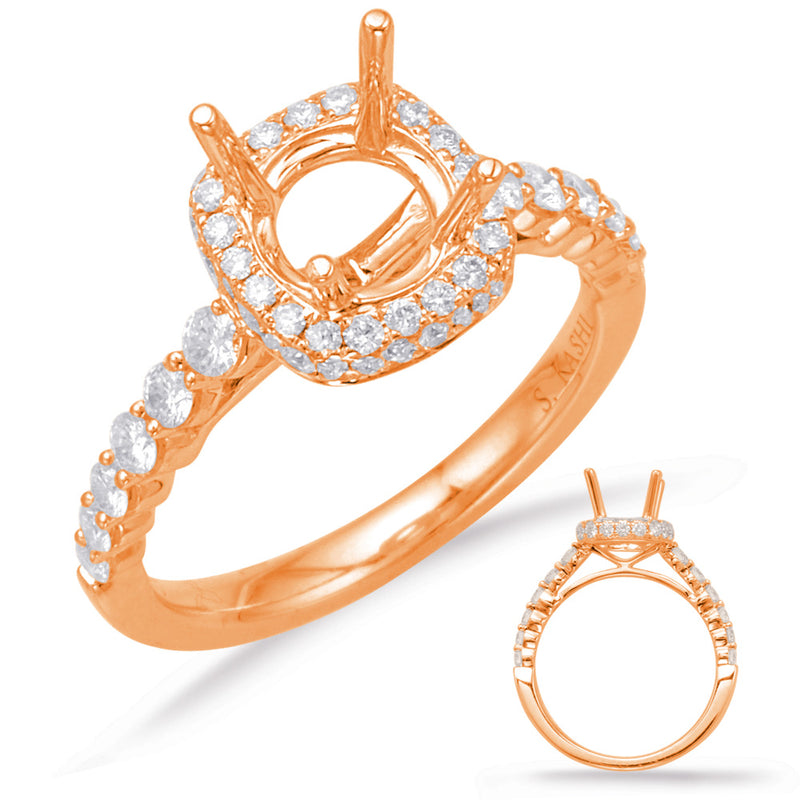 Rose Gold Halo Engagement Ring - EN7996-1RG