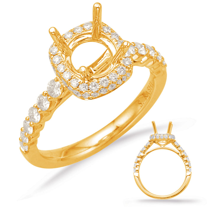 Yellow Gold Halo Engagement Ring - EN7996-1YG