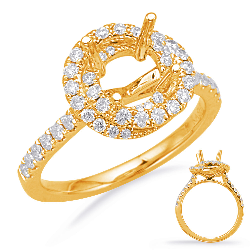 Yellow Gold Halo Engagement Ring - EN7998-1YG