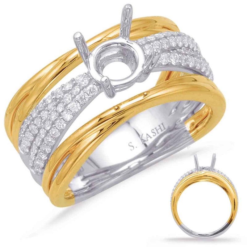 Yellow & White Gold Engagement Ring - EN8003-15YW