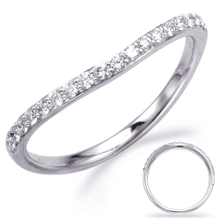 White Gold Wedding Band - EN8003-B1WG