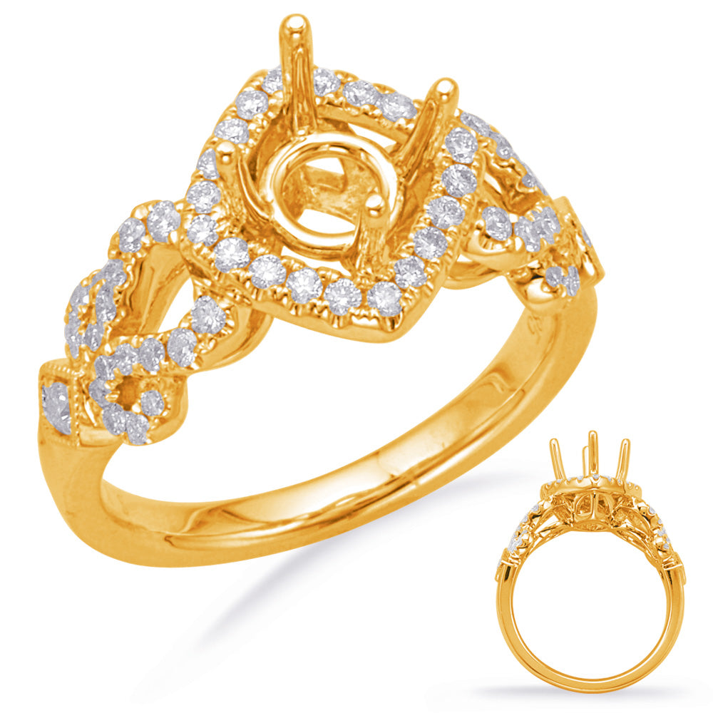 Yellow Gold Halo Engagement Ring - EN8006-1YG