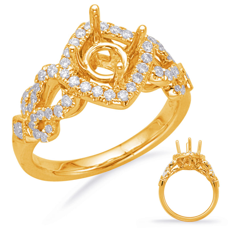 Yellow Gold Halo Engagement Ring - EN8006-1YG