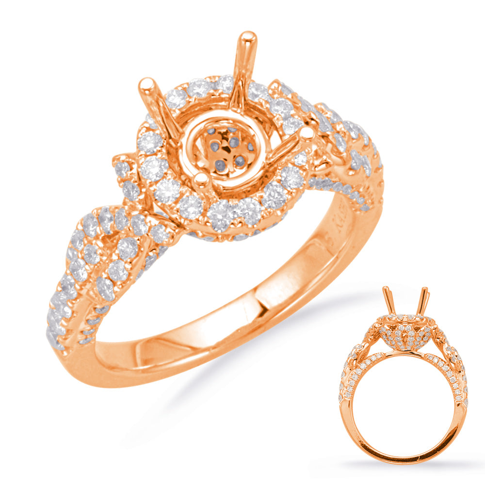 Rose Gold Halo Engagement Ring - EN8007-1RG