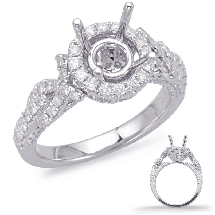 White Gold Halo Engagement Ring - EN8007-1WG