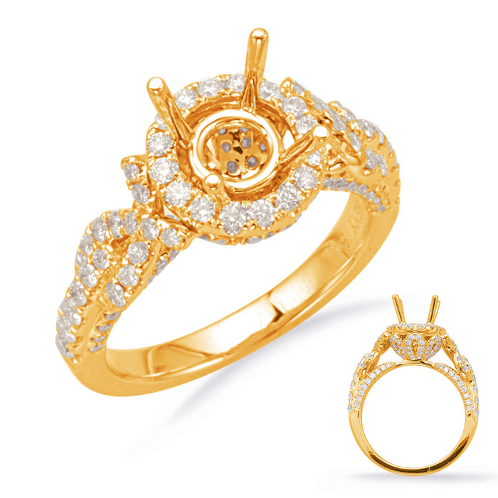 Yellow Gold Halo Engagement Ring - EN8007-1YG