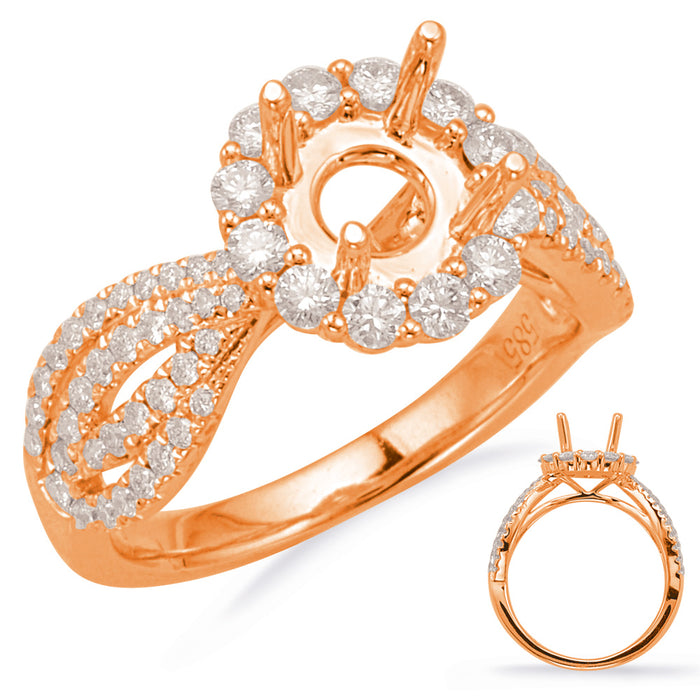 Rose Gold Halo Engagement Ring - EN8009-1RG