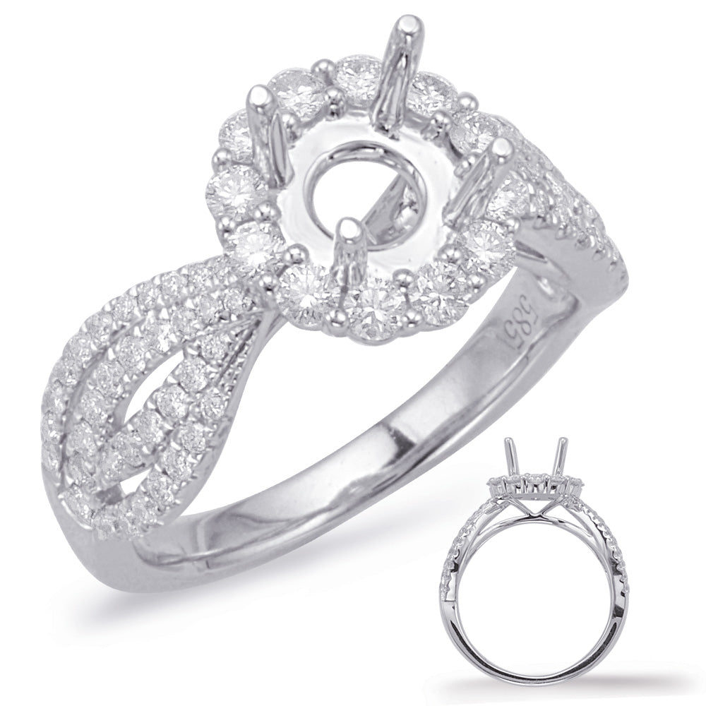 White Gold Halo Engagement Ring - EN8009-1WG