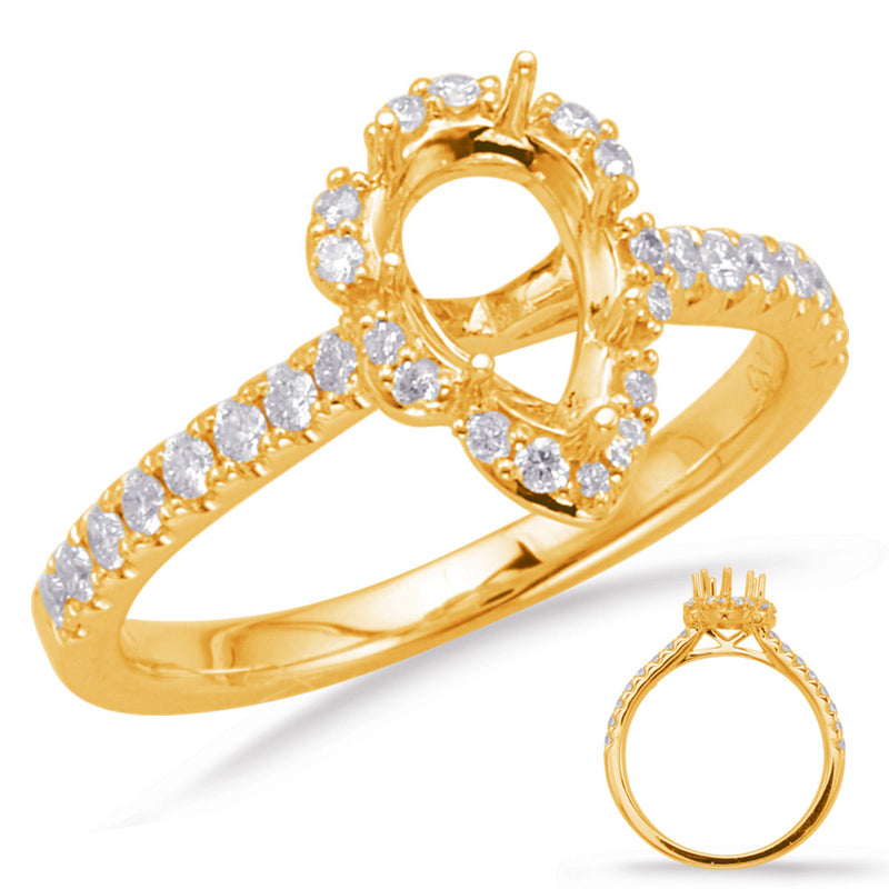 Yellow Gold Halo Engagement Ring - EN8011-6X4MYG