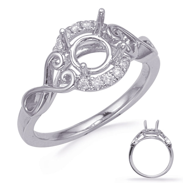 White Gold Halo Engagement Ring - EN8012-1WG