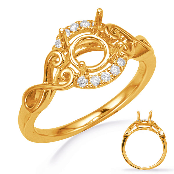 Yellow Gold Halo Engagement Ring - EN8012-50YG