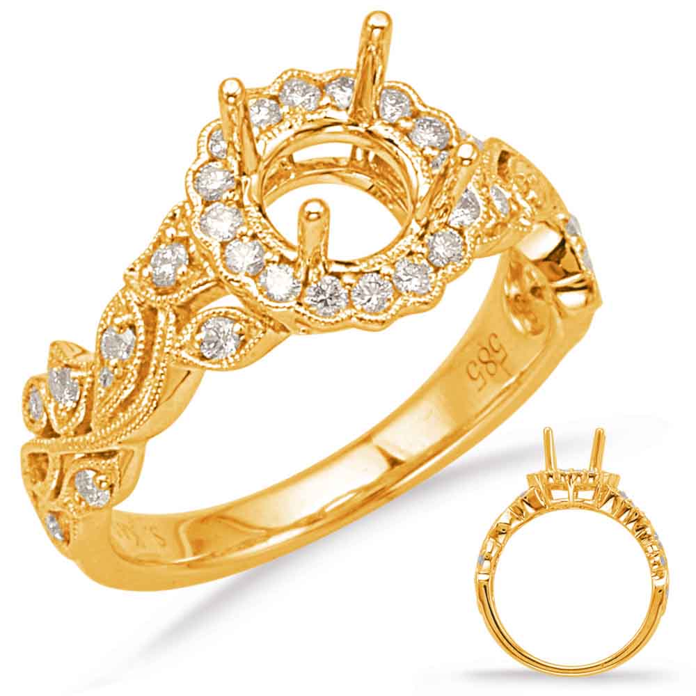 Yellow Gold Halo Engagement Ring - EN8020-125YG