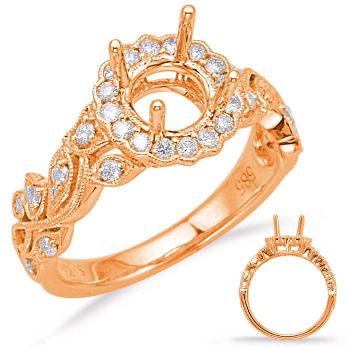 Rose Gold Halo Engagement Ring - EN8020-2RG