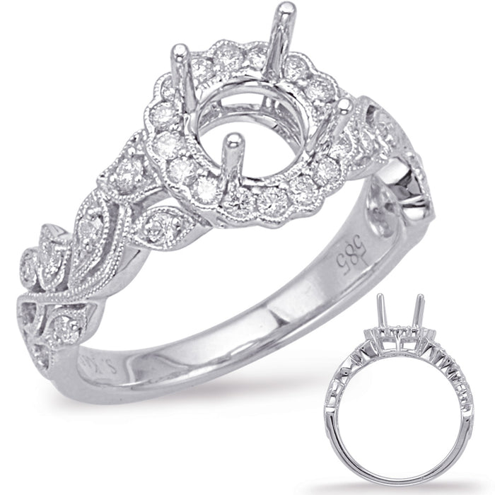 White Gold Halo Engagement Ring - EN8020-2WG