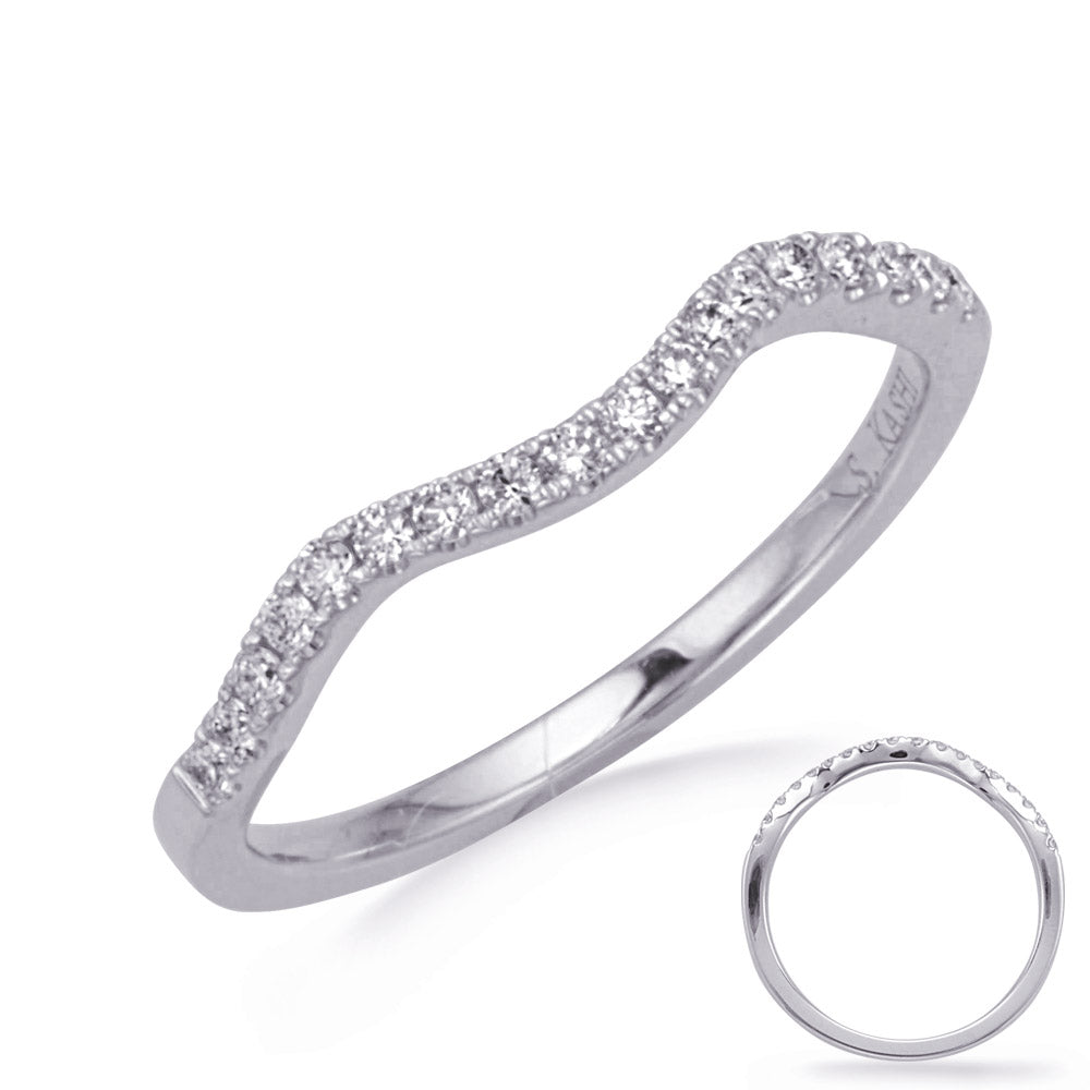 White Gold Wedding Band - EN8020-B6X4MWG