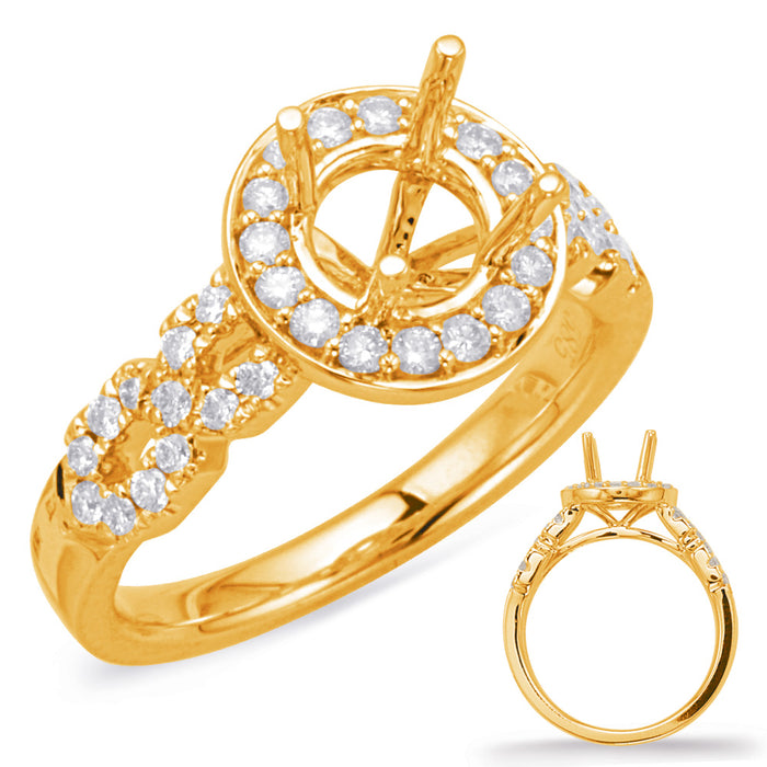 Yellow Gold Halo Engagement Ring - EN8028-1YG