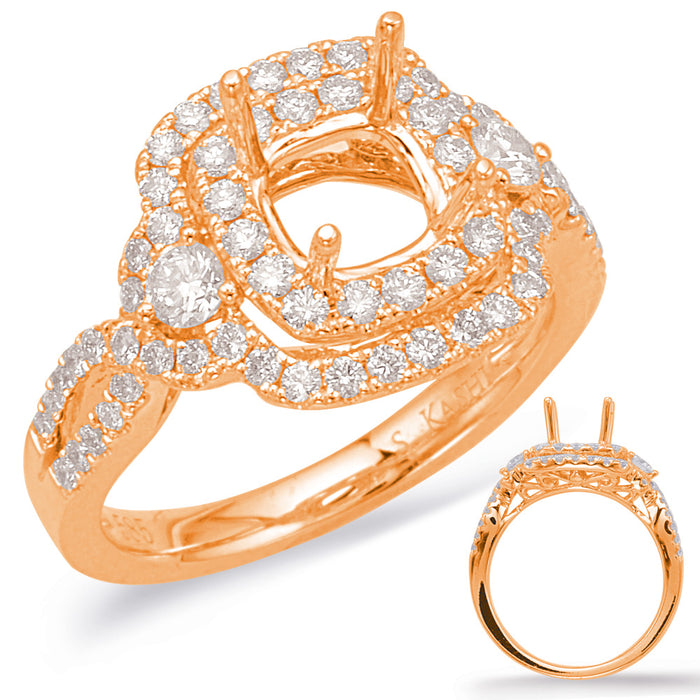 Rose Gold Halo Engagement Ring - EN8029-1RG