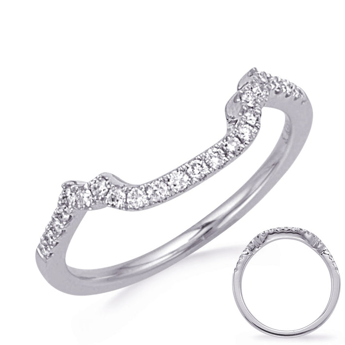 White Gold Wedding Band - EN8029-BWG