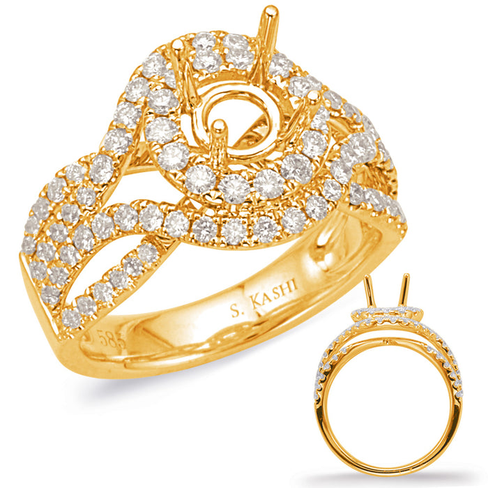 Yellow Gold Halo Engagement Ring - EN8030-1YG