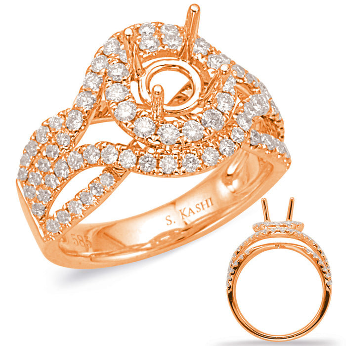 Rose Gold Halo Engagement Ring - EN8030-2RG