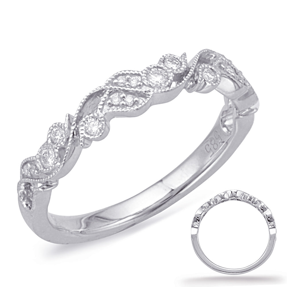 White Gold Wedding Band - EN8036-BWG