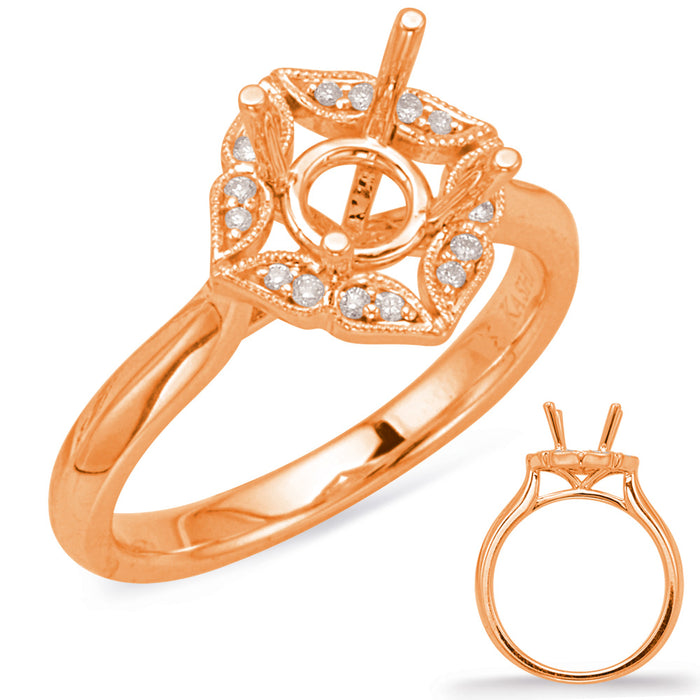 Rose Gold Halo Engagement Ring - EN8037-1RG