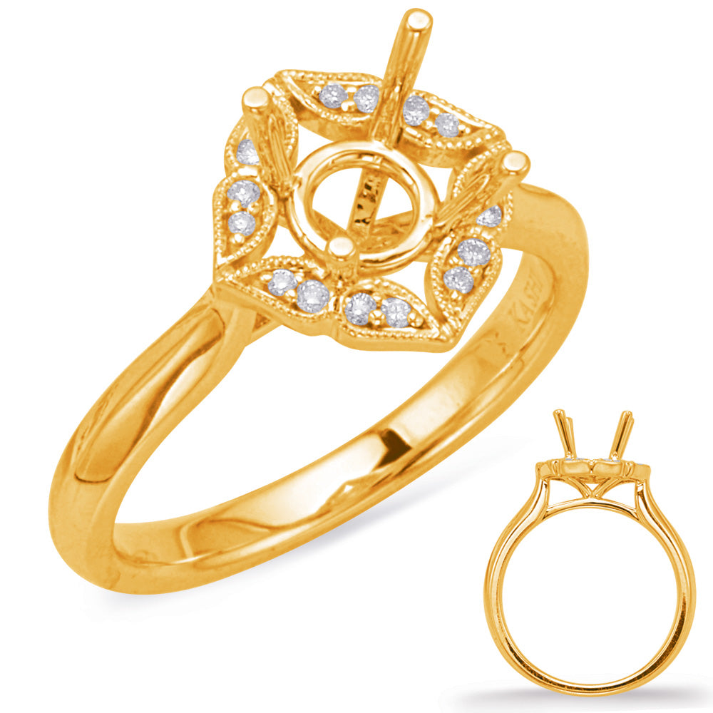 Yellow Gold Halo Engagement Ring - EN8037-1YG