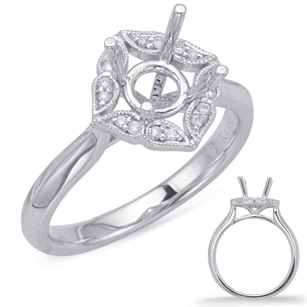 White Gold Halo Engagement Ring - EN8037-33WG