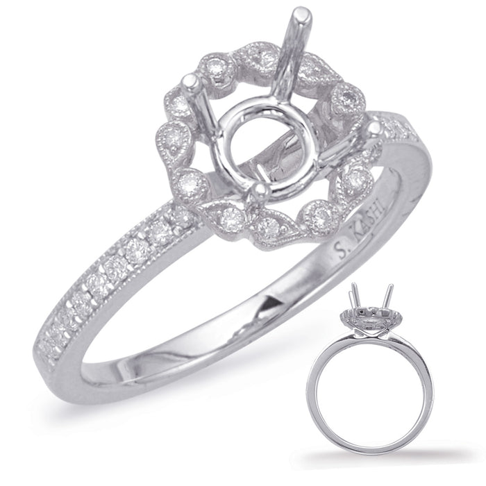 White Halo Engagement Ring - EN8039-50WG