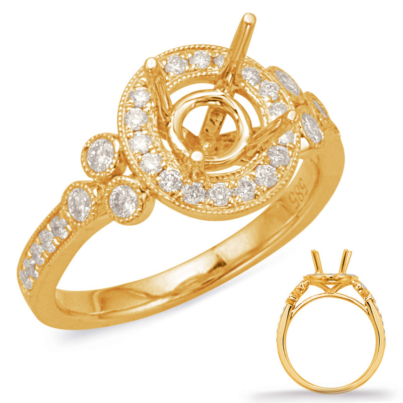 Yellow Gold Halo Engagement Ring - EN8040-1YG