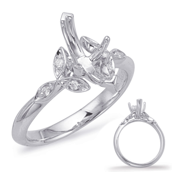 White Gold Engagement Ring - EN8042-10X5MQWG