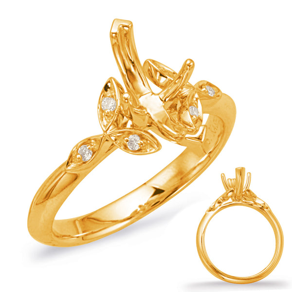 Yellow Gold Engagement Ring - EN8042-10X5MQYG