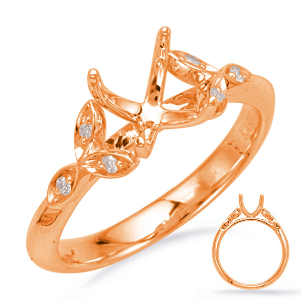 Rose Gold  Engagement Ring - EN8042-7X5MOVRG