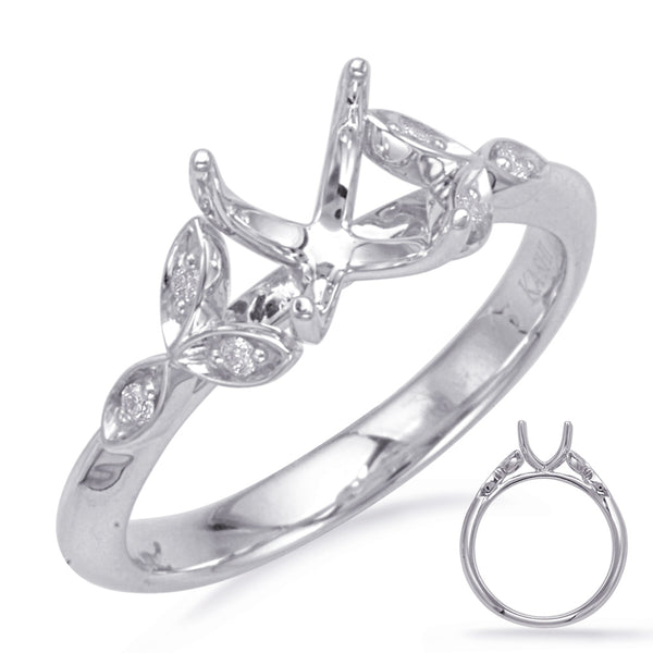 White Gold Engagement Ring - EN8042-7X5MOVWG