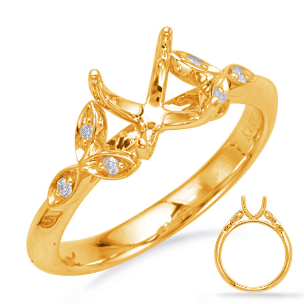 Yellow Gold Engagement Ring - EN8042-7X5MOVYG