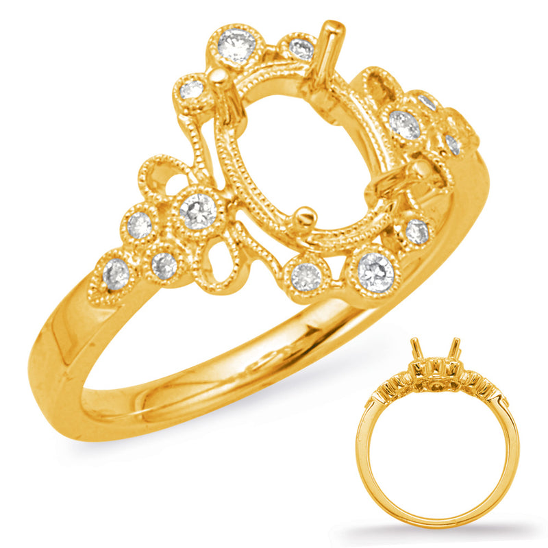 Yellow Gold Halo Engagement Ring - EN8044-10X8MYG