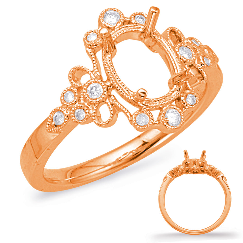 Rose Gold Halo Engagement Ring - EN8044-6X4MRG