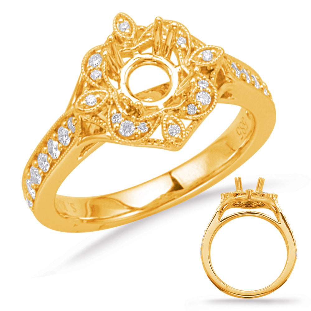 Yellow Gold Halo Engagement Ring - EN8045-75YG