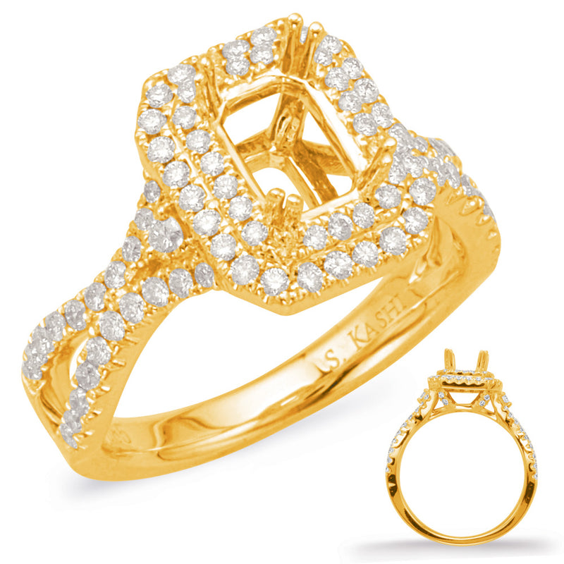 Yellow Gold Halo Engagement Ring - EN8046-7X5MYG