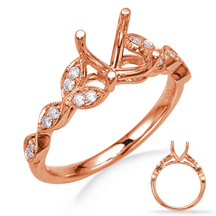 Rose Gold Diamond Engagement Ring - EN8048-6X4MOVRG