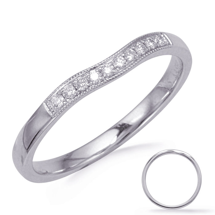 White Gold Diamond Wedding Band - EN8050-B1WG