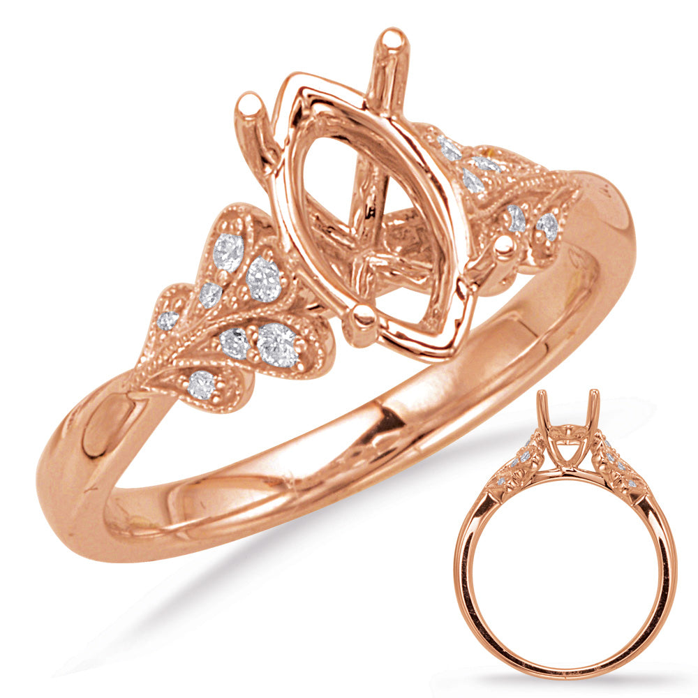 Rose Gold Engagement Ring - EN8051-10X5MQRG