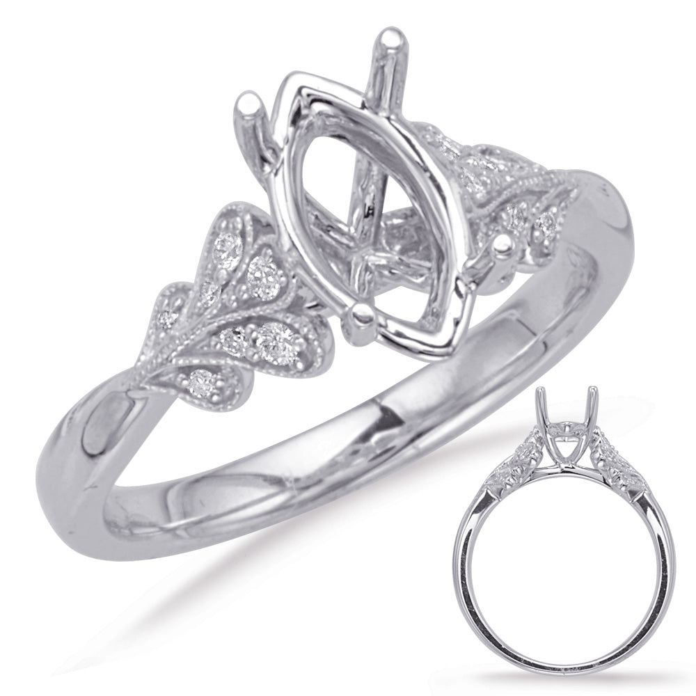 White Gold Engagement Ring - EN8051-10X5MQWG