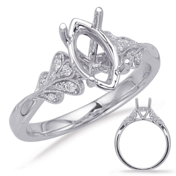White Gold Engagement Ring - EN8051-6X35MQWG