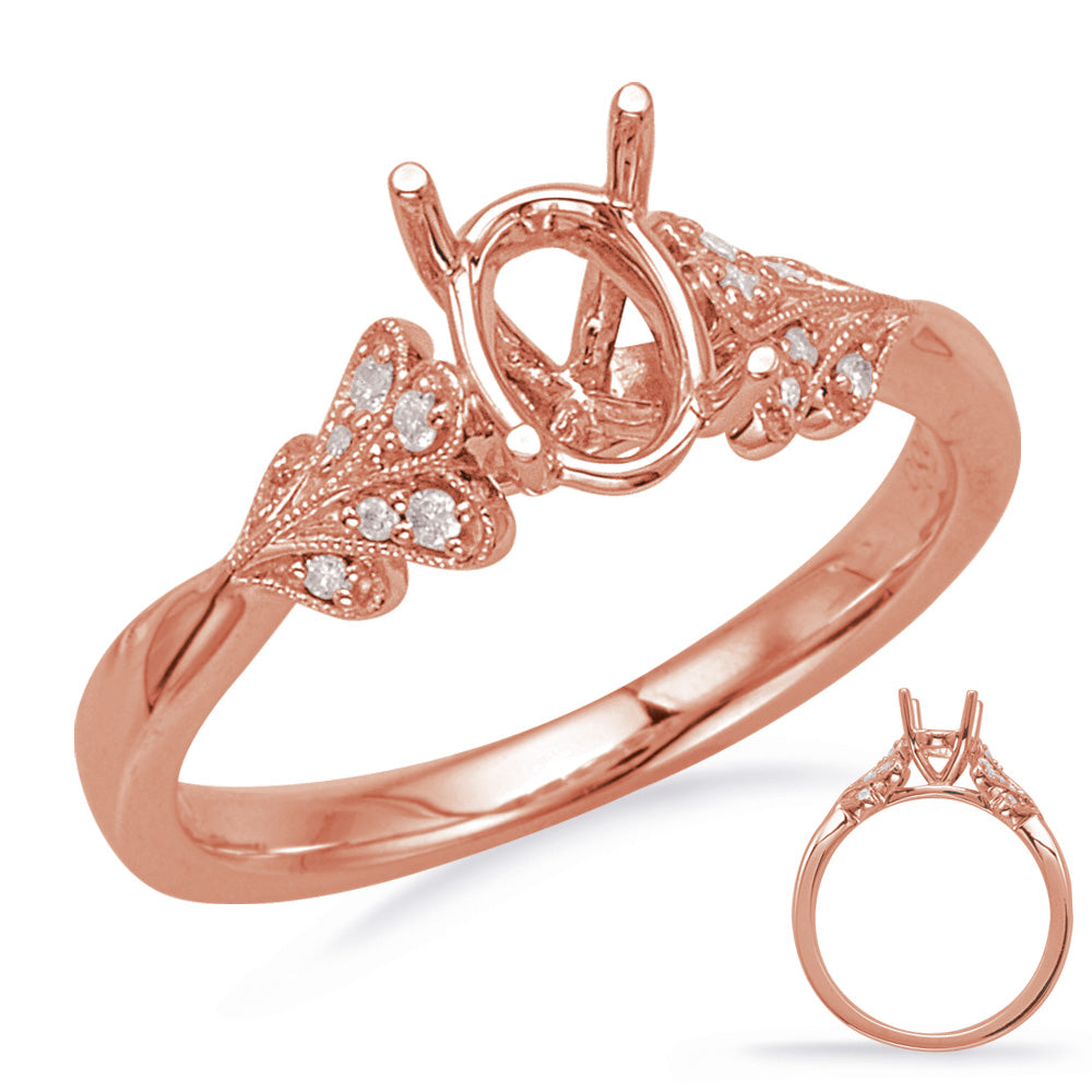 Rose Gold Engagement Ring - EN8051-8X6OVRG